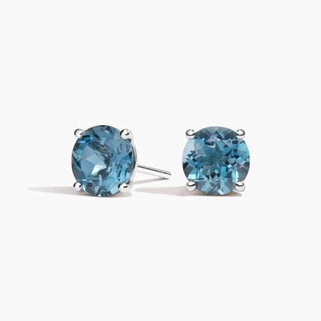 London Blue Topaz Solitaire Stud Earrings
