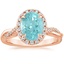 14K Rose Gold Petite Twisted Vine Halo Diamond Ring (1/4 ct. tw.), smalltop view