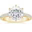 18K Yellow Gold Sienna Three-Quarter Coverage Diamond Ring, smalltop view