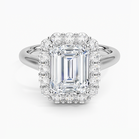 Platinum Lotus Flower Halo Diamond Ring (1/4 ct. tw.)