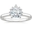 Platinum Crescent Diamond Ring, smalltop view