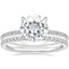 18KW Moissanite Demi Diamond Ring with Luxe Ballad Diamond Ring, smalltop view