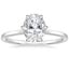 18K White Gold Secret Halo Six-Prong Diamond Ring, smalltop view