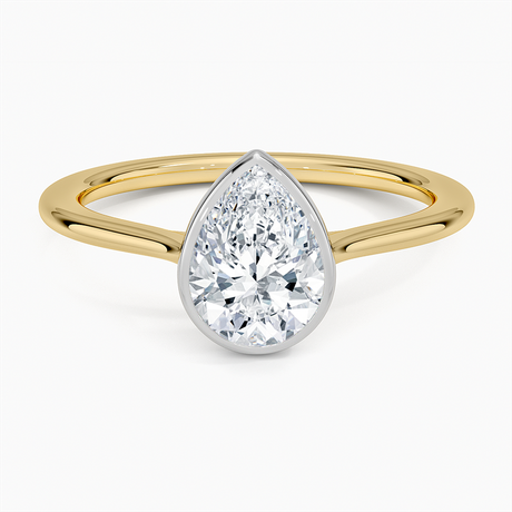 Mixed Metal Petite Luna Bezel Ring