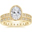 18K Yellow Gold Sinclair Art Deco Diamond Ring (1/6 ct. tw.) with Bellevue Art Deco Diamond Ring