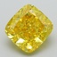2.38 Ct. Fancy Vivid Yellow Cushion Lab Grown Diamond