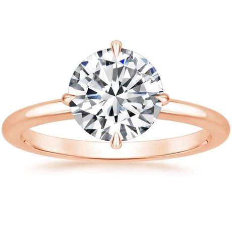 14K Rose Gold North Star Solitaire Ring