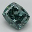 4.38 Ct. Fancy Vivid Green Cushion Lab Grown Diamond