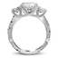 Three Stone Trellis Twist Diamond and Amethyst Ring, smallside view
