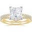 18KY Moissanite Ballad Diamond Ring (1/8 ct. tw.) with Flair Diamond Ring (1/6 ct. tw.), smalltop view