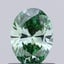 0.66 Ct. Fancy Vivid Green Oval Lab Grown Diamond