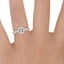 18K White Gold Elodie 1.8mm Solitaire Ring, smallzoomed in top view on a hand