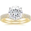 18KY Moissanite Ballad Diamond Ring (1/8 ct. tw.) with Flair Diamond Ring (1/6 ct. tw.), smalltop view