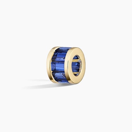 Baguette Lab Sapphire Rondelle Charm