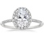 18K White Gold Cambria Halo Diamond Ring, smalltop view