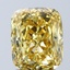 3.09 Ct. Fancy Vivid Yellow Cushion Lab Grown Diamond