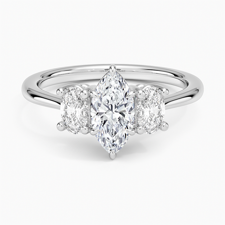 Oval-Cut Three Stone Diamond Ring