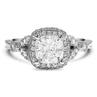 Custom Vintage Halo and Micro-Pave Diamond Ring