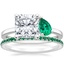 Platinum Viridian Toi et Moi Diamond Ring with Luxe Ballad Emerald Ring