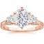 14K Rose Gold Hudson Engraved Three Stone Diamond Ring (1/3 ct. tw.), smalltop view