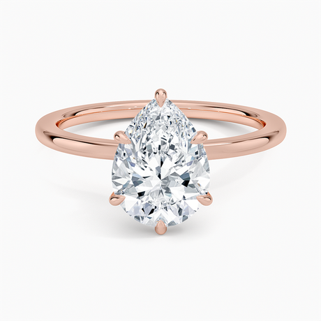 14K Rose Gold Secret Halo 1.5mm Diamond Ring