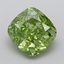 1.50 Ct. Fancy Vivid Green Cushion Lab Grown Diamond