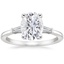 18K White Gold Tapered Baguette Three Stone Diamond Ring, smalltop view