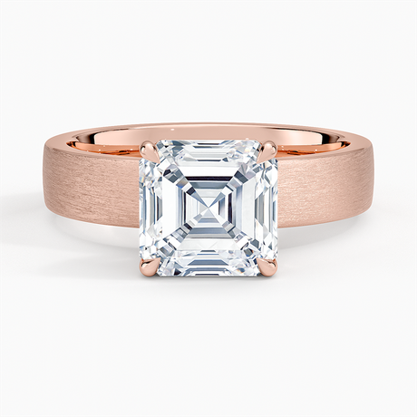 14K Rose Gold Peyton 4mm Satin Finish Solitaire Ring