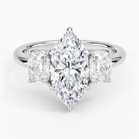 Platinum Luxe Faye Elongated Cushion Three Stone Diamond Ring (1 ct. tw.)