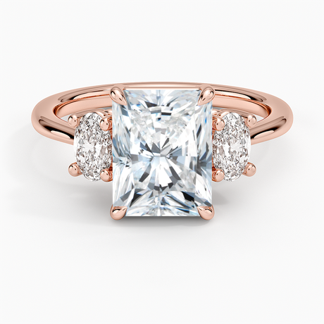 14K Rose Gold Oval-Cut Three Stone Diamond Ring (1/2 ct. tw.)