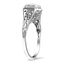 The Camrose Ring, smalltop view on a hand