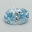 3.01 Ct. Fancy Vivid Blue Oval Lab Grown Diamond