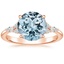 14K Rose Gold Nadia Diamond Ring, smalltop view