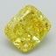 2.85 Ct. Fancy Vivid Yellow Cushion Lab Grown Diamond