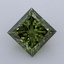 1.09 Ct. Fancy Vivid Green Princess Lab Grown Diamond
