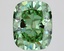 1.76 Ct. Fancy Vivid Green Cushion Lab Grown Diamond