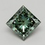 2.97 Ct. Fancy Vivid Green Princess Lab Grown Diamond