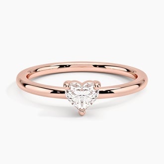 Heart Shaped Lab Diamond Ring in 14K Rose Gold
