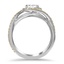 Sweeping Halo Yellow Diamond Ring, smallside view