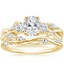 18K Yellow Gold Three Stone Willow Diamond Ring (1/3 ct. tw.) with Winding Willow Diamond Ring