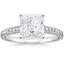 18K White Gold Hudson Engraved Diamond Ring, smalltop view