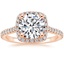 14K Rose Gold Luxe Odessa Halo Diamond Ring, smalltop view