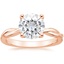14K Rose Gold Twisted Vine Solitaire Ring, smalltop view