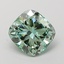 1.51 Ct. Fancy Vivid Green Cushion Lab Grown Diamond