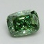 1.06 Ct. Fancy Vivid Green Cushion Lab Grown Diamond