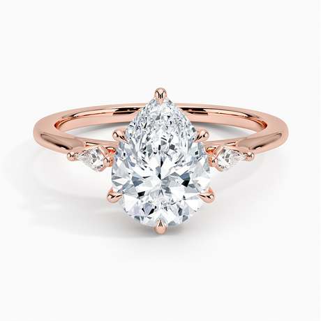 14K Rose Gold Petite Cometa Perfect Fit Three Stone Diamond Ring