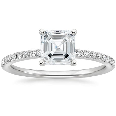 18K White Gold Ballad Diamond Ring (1/8 ct. tw.) with Flair Diamond Ring (1/6 ct. tw.)
