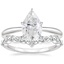 18KW Moissanite Freesia Ring with Curved Versailles Diamond Ring, smalltop view