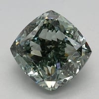 2.07 Ct. Fancy Vivid Pacific Green Cushion Lab Grown Diamond