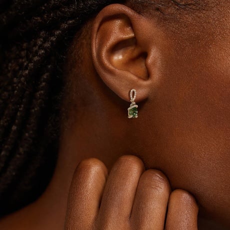 Pacific Green Lab Diamond Pavé Earrings